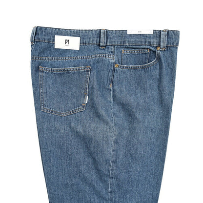 PT TORINO DENIM / "GIO" コットン100%デニム ワイドストレートジーンズ ブルー 34 | GUARDAROBA MILANO OFFICIAL STORE
