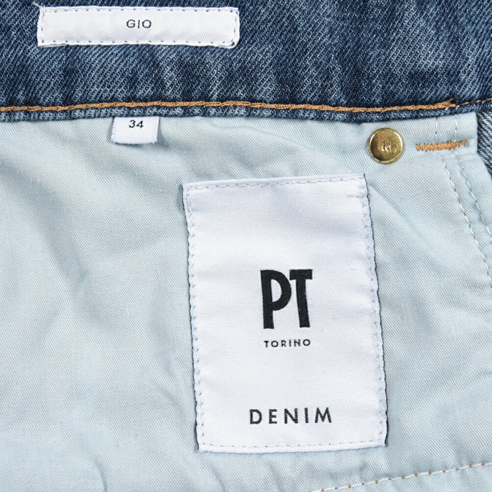 PT TORINO DENIM / "GIO" コットン100%デニム ワイドストレートジーンズ ブルー 34 | GUARDAROBA MILANO OFFICIAL STORE