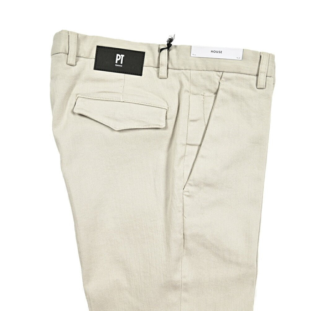 PT TORINO DENIM "HOUSE" ストレッチコットンチノ ノータックスリムパンツ｜417129 - 31｜GUARDAROBA MILANO OFFICIAL STORE