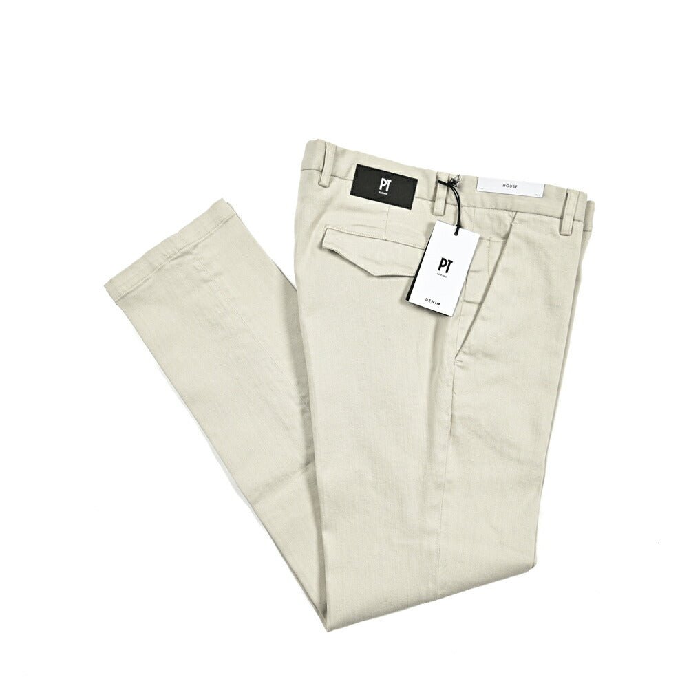 PT TORINO DENIM "HOUSE" ストレッチコットンチノ ノータックスリムパンツ｜417129 - 31｜GUARDAROBA MILANO OFFICIAL STORE
