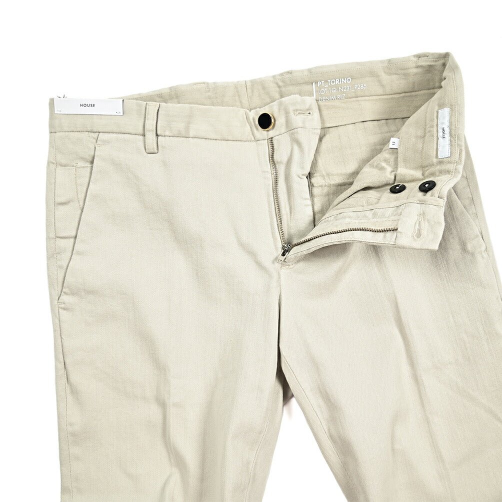 PT TORINO DENIM "HOUSE" ストレッチコットンチノ ノータックスリムパンツ｜417129 - 31｜GUARDAROBA MILANO OFFICIAL STORE