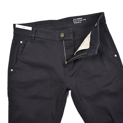 PT TORINO DENIM "INDIE" リヨセル混コットンチノ ストレッチテーパードパンツ ネイビー 32 | GUARDAROBA MILANO OFFICIAL STORE