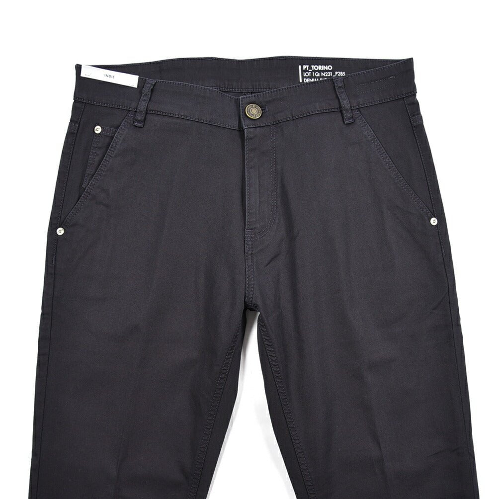 PT TORINO DENIM "INDIE" リヨセル混コットンチノ ストレッチテーパードパンツ ネイビー 32 | GUARDAROBA MILANO OFFICIAL STORE