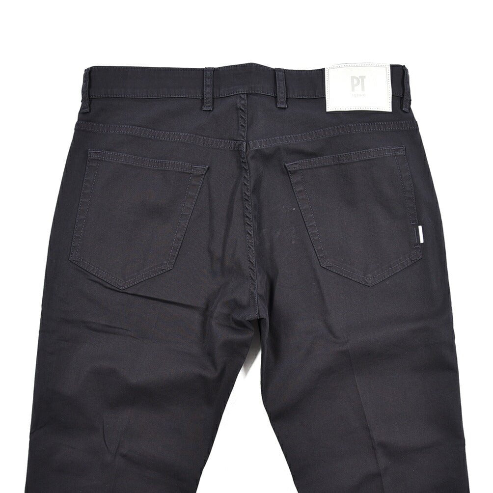 PT TORINO DENIM "INDIE" リヨセル混コットンチノ ストレッチテーパードパンツ ネイビー 32 | GUARDAROBA MILANO OFFICIAL STORE