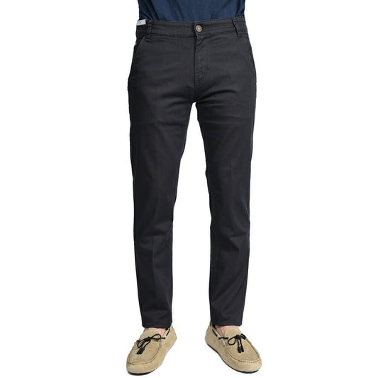 PT TORINO DENIM "INDIE" リヨセル混コットンチノ ストレッチテーパードパンツ ネイビー 32 | GUARDAROBA MILANO OFFICIAL STORE