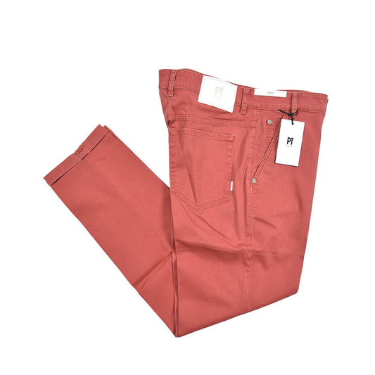 PT TORINO DENIM "INDIE" リヨセル混コットンチノ ストレッチテーパードパンツ ピンク 35 | GUARDAROBA MILANO OFFICIAL STORE