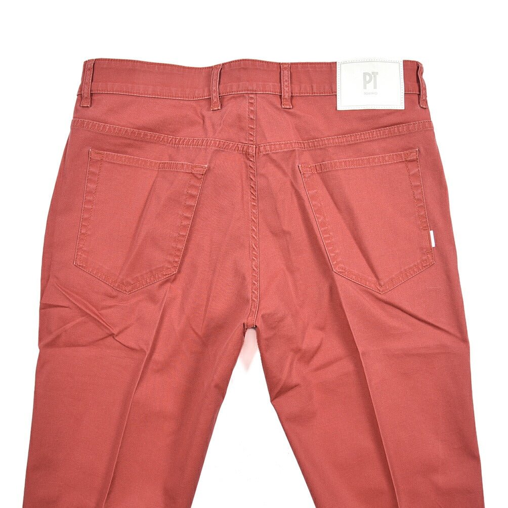 PT TORINO DENIM "INDIE" リヨセル混コットンチノ ストレッチテーパードパンツ ピンク 35 | GUARDAROBA MILANO OFFICIAL STORE