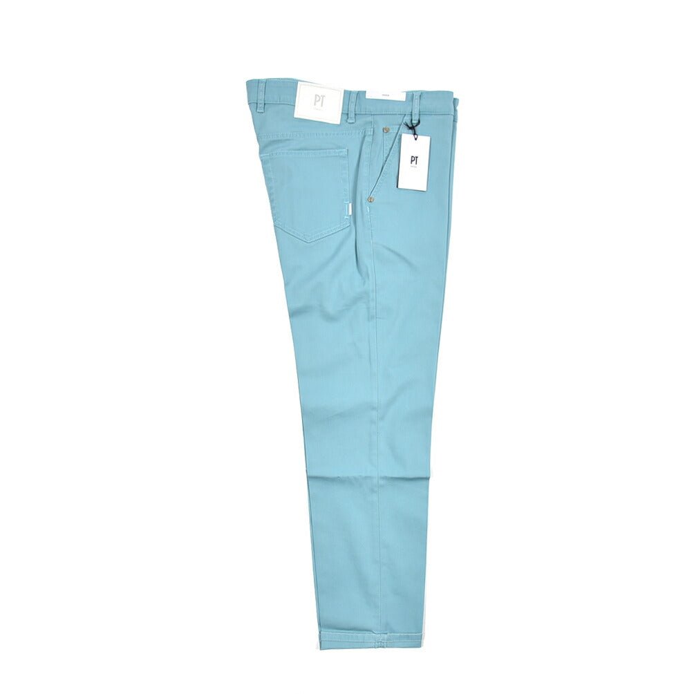 PT TORINO DENIM "INDIE" リヨセル混コットンチノ ストレッチテーパードパンツ ライトグリーン 35 | GUARDAROBA MILANO OFFICIAL STORE