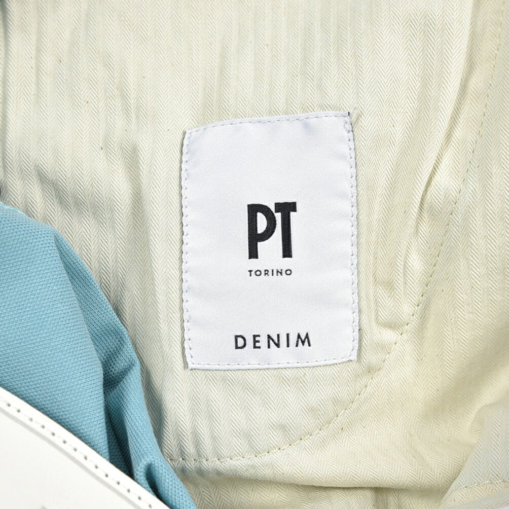 PT TORINO DENIM "INDIE" リヨセル混コットンチノ ストレッチテーパードパンツ ライトグリーン 35 | GUARDAROBA MILANO OFFICIAL STORE