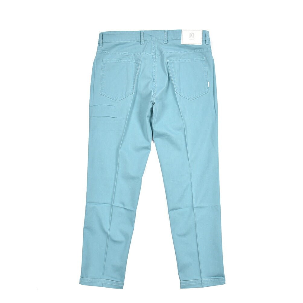 PT TORINO DENIM "INDIE" リヨセル混コットンチノ ストレッチテーパードパンツ ライトグリーン 35 | GUARDAROBA MILANO OFFICIAL STORE