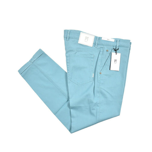 PT TORINO DENIM "INDIE" リヨセル混コットンチノ ストレッチテーパードパンツ ライトグリーン 35 | GUARDAROBA MILANO OFFICIAL STORE