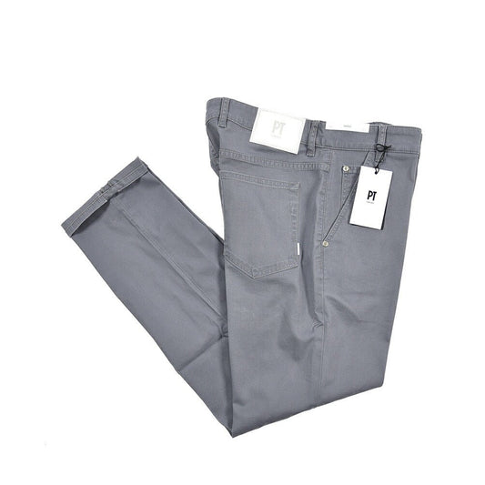 PT TORINO DENIM "INDIE" リヨセル混コットンチノ ストレッチテーパードパンツ グレー 33 | GUARDAROBA MILANO OFFICIAL STORE
