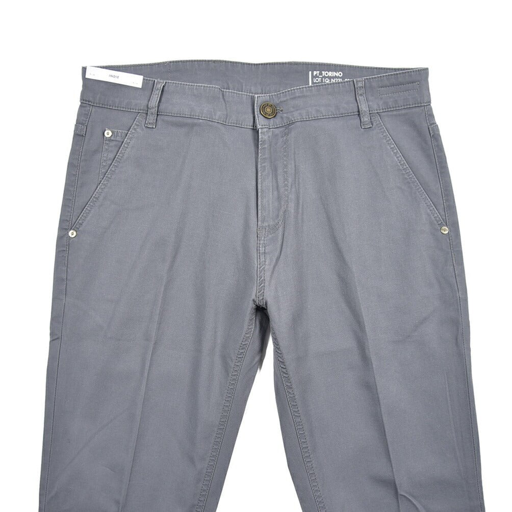 PT TORINO DENIM "INDIE" リヨセル混コットンチノ ストレッチテーパードパンツ グレー 33 | GUARDAROBA MILANO OFFICIAL STORE