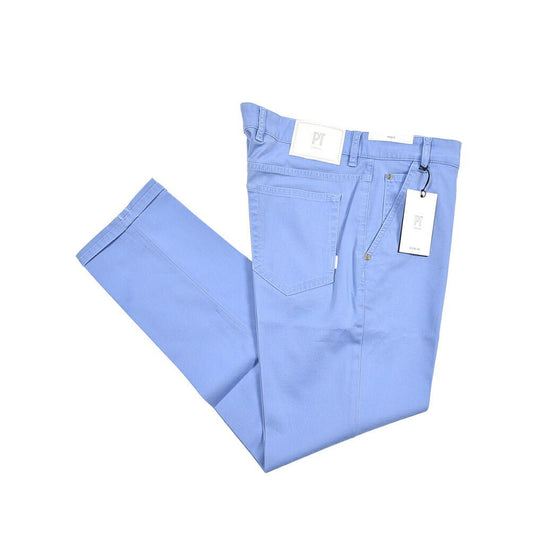 PT TORINO DENIM "INDIE" リヨセル混コットンチノ ストレッチテーパードパンツ ブルー 34 | GUARDAROBA MILANO OFFICIAL STORE