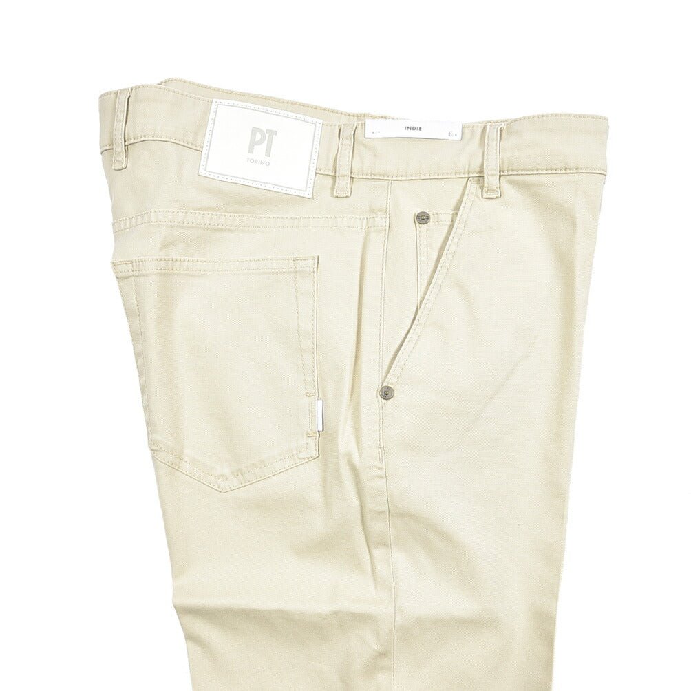 PT TORINO DENIM "INDIE" リヨセル混コットンチノ ストレッチテーパードパンツ ライトベージュ 36 | GUARDAROBA MILANO OFFICIAL STORE