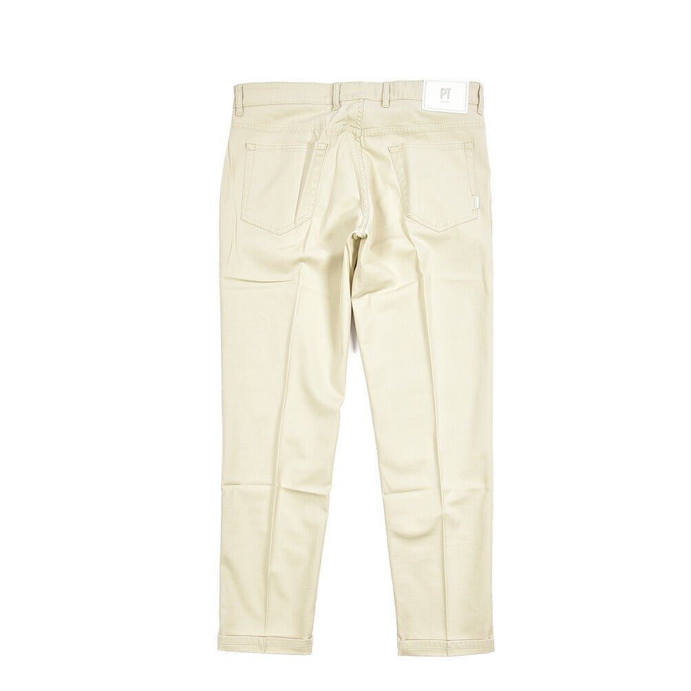 PT TORINO DENIM "INDIE" リヨセル混コットンチノ ストレッチテーパードパンツ ライトベージュ 36 | GUARDAROBA MILANO OFFICIAL STORE