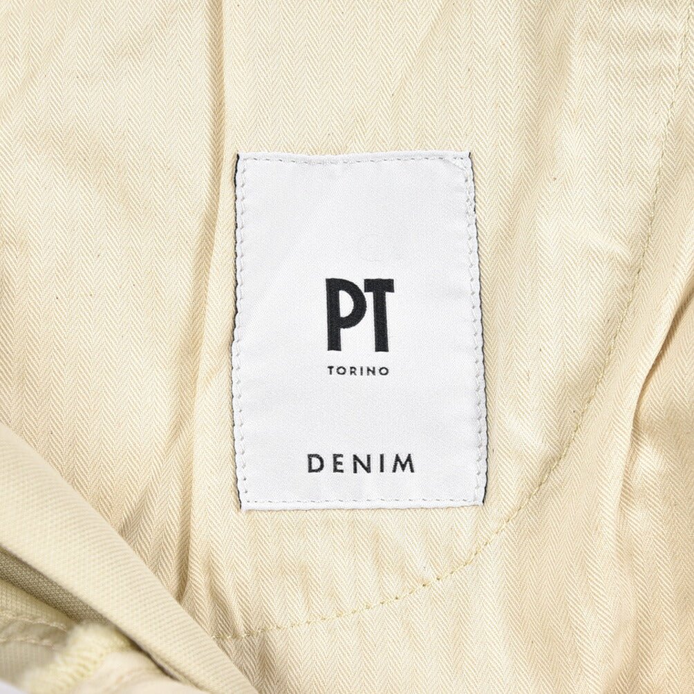 PT TORINO DENIM "INDIE" リヨセル混コットンチノ ストレッチテーパードパンツ ライトベージュ 36 | GUARDAROBA MILANO OFFICIAL STORE