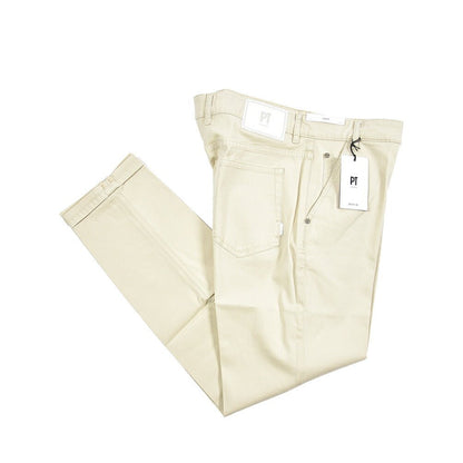 PT TORINO DENIM "INDIE" リヨセル混コットンチノ ストレッチテーパードパンツ ライトベージュ 36 | GUARDAROBA MILANO OFFICIAL STORE