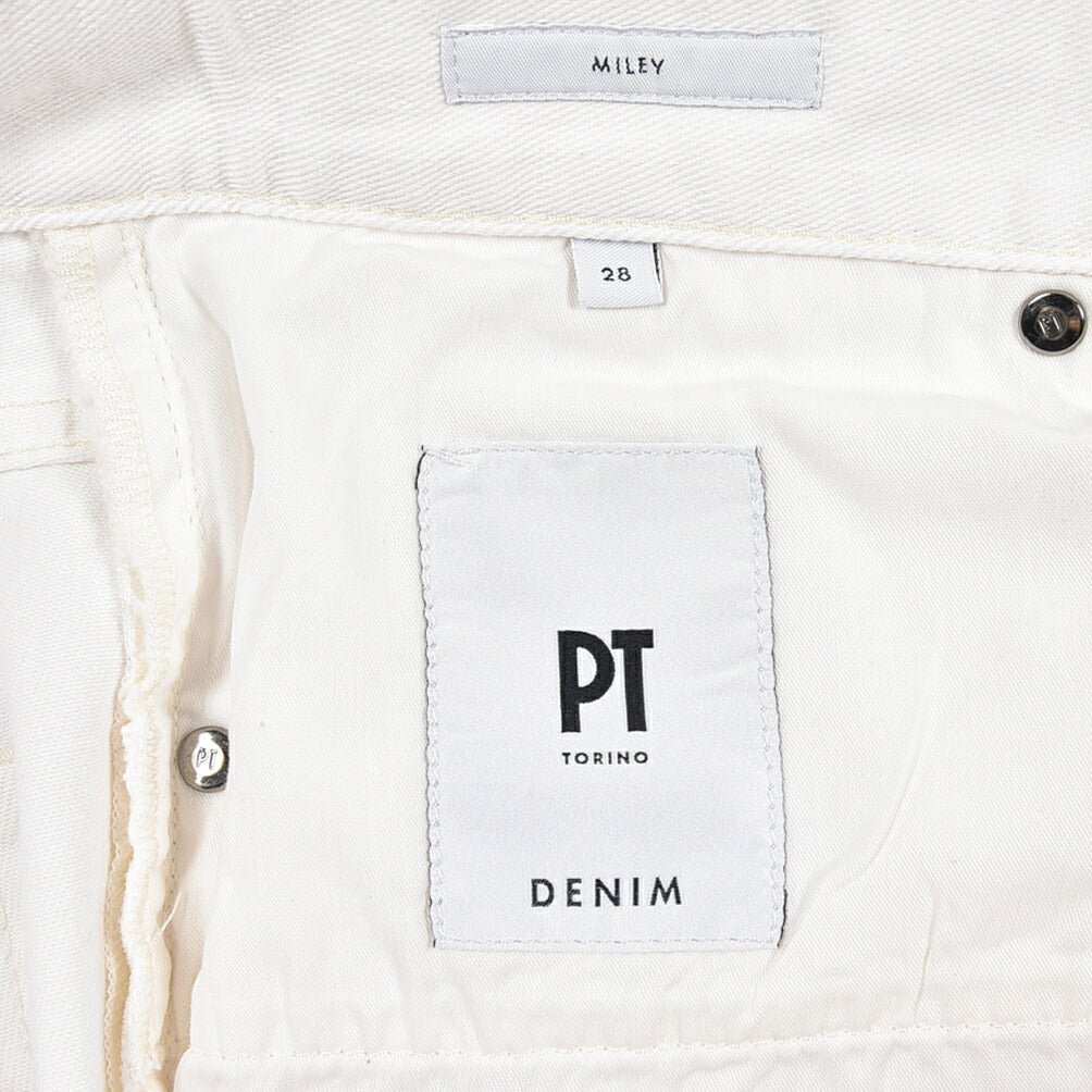 PT TORINO DENIM “MILEY” ストレッチデニム ワイドシルエットデニム ホワイト 28 | GUARDAROBA MILANO OFFICIAL STORE