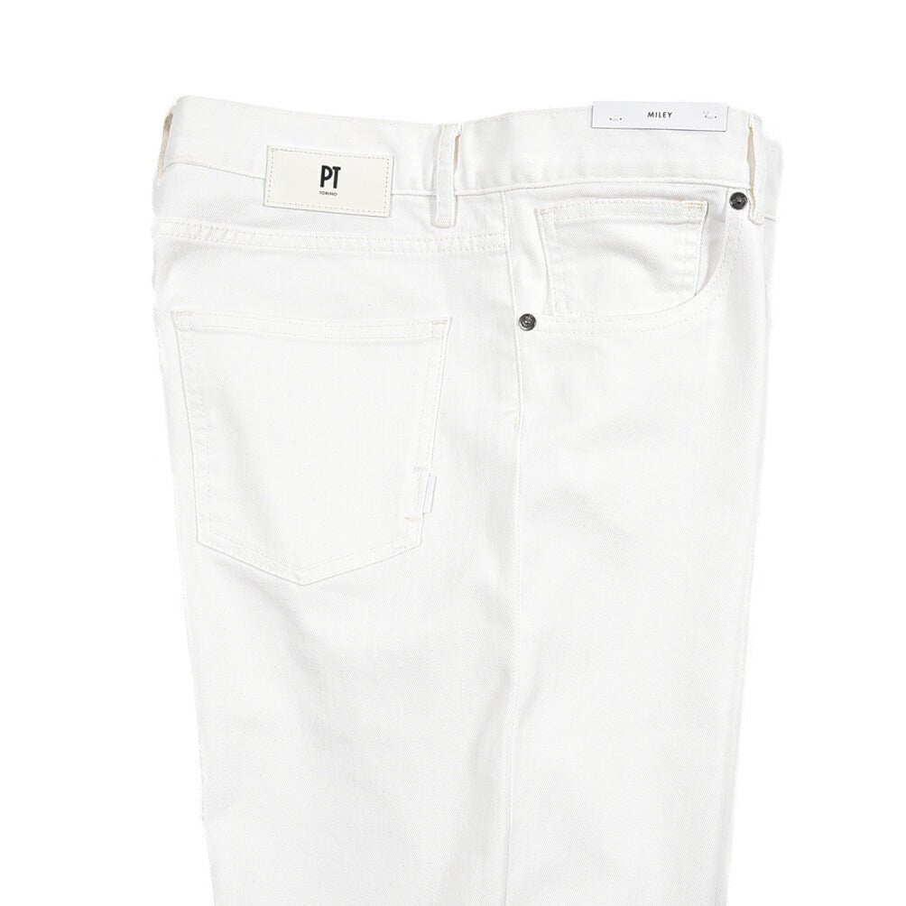 PT TORINO DENIM “MILEY” ストレッチデニム ワイドシルエットデニム ホワイト 28 | GUARDAROBA MILANO OFFICIAL STORE