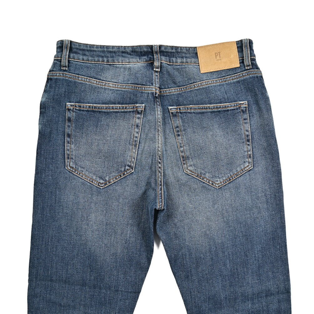 PT TORINO DENIM "REGGAE" ストレッチデニム テーパードジーンズ / ダメージ加工｜437246-32｜GUARDAROBA MILANO OFFICIAL STORE
