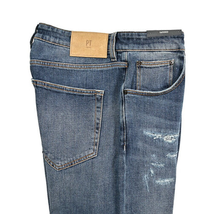 PT TORINO DENIM "REGGAE" ストレッチデニム テーパードジーンズ / ダメージ加工｜437246-32｜GUARDAROBA MILANO OFFICIAL STORE