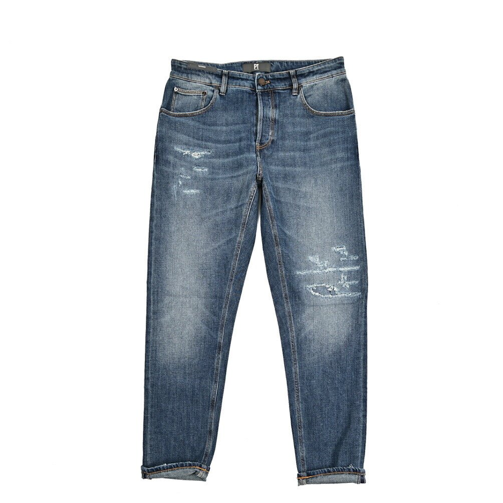 PT TORINO DENIM "REGGAE" ストレッチデニム テーパードジーンズ / ダメージ加工｜437246-32｜GUARDAROBA MILANO OFFICIAL STORE