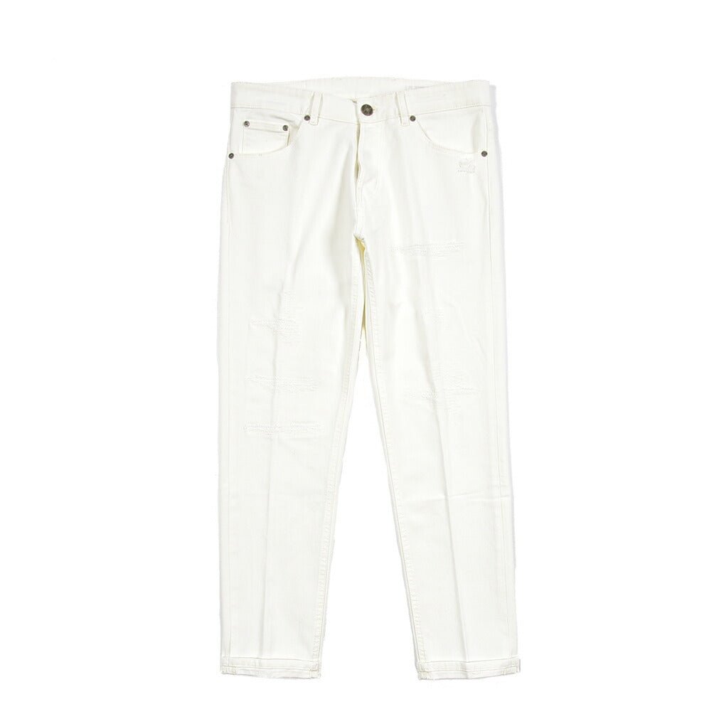 PT TORINO DENIM “REGGAE” ストレッチデニム テーパードジーンズ / ダメージ加工 ホワイト 32 | GUARDAROBA MILANO OFFICIAL STORE