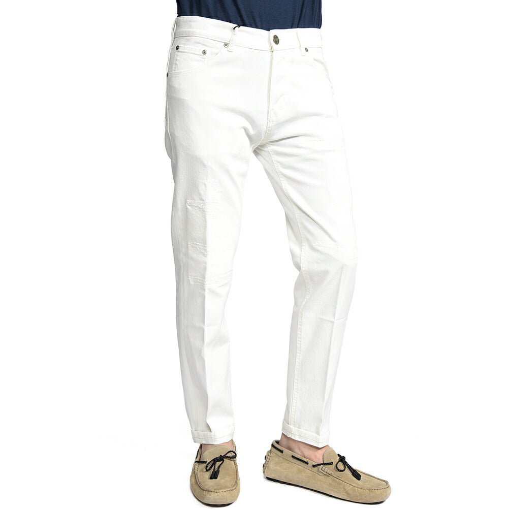 PT TORINO DENIM “REGGAE” ストレッチデニム テーパードジーンズ / ダメージ加工 ホワイト 32 | GUARDAROBA MILANO OFFICIAL STORE