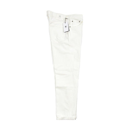 PT TORINO DENIM “REGGAE” ストレッチデニム テーパードジーンズ / ダメージ加工 ホワイト 32 | GUARDAROBA MILANO OFFICIAL STORE