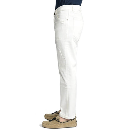 PT TORINO DENIM “REGGAE” ストレッチデニム テーパードジーンズ / ダメージ加工 ホワイト 32 | GUARDAROBA MILANO OFFICIAL STORE