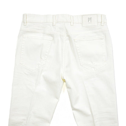 PT TORINO DENIM “REGGAE” ストレッチデニム テーパードジーンズ / ダメージ加工 ホワイト 32 | GUARDAROBA MILANO OFFICIAL STORE