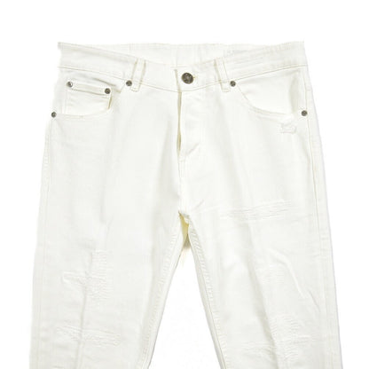 PT TORINO DENIM “REGGAE” ストレッチデニム テーパードジーンズ / ダメージ加工 ホワイト 32 | GUARDAROBA MILANO OFFICIAL STORE