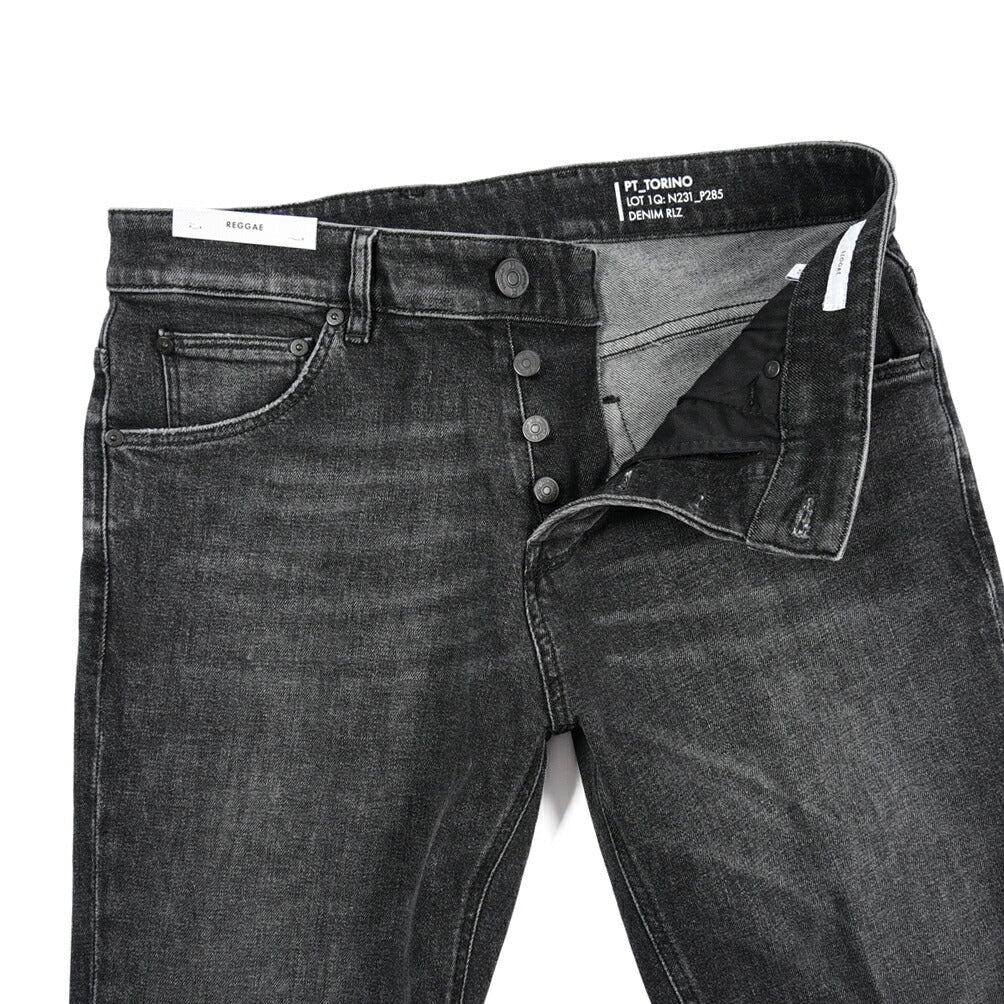PT TORINO DENIM / "REGGAE" ストレッチデニム テーパードジーンズ ダークグレー 30 | GUARDAROBA MILANO OFFICIAL STORE