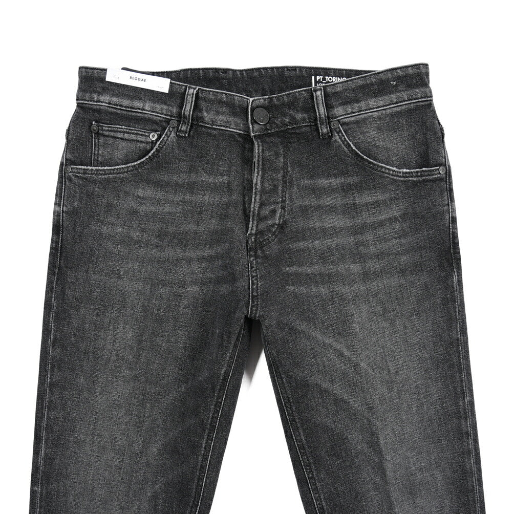 PT TORINO DENIM / "REGGAE" ストレッチデニム テーパードジーンズ ダークグレー 30 | GUARDAROBA MILANO OFFICIAL STORE