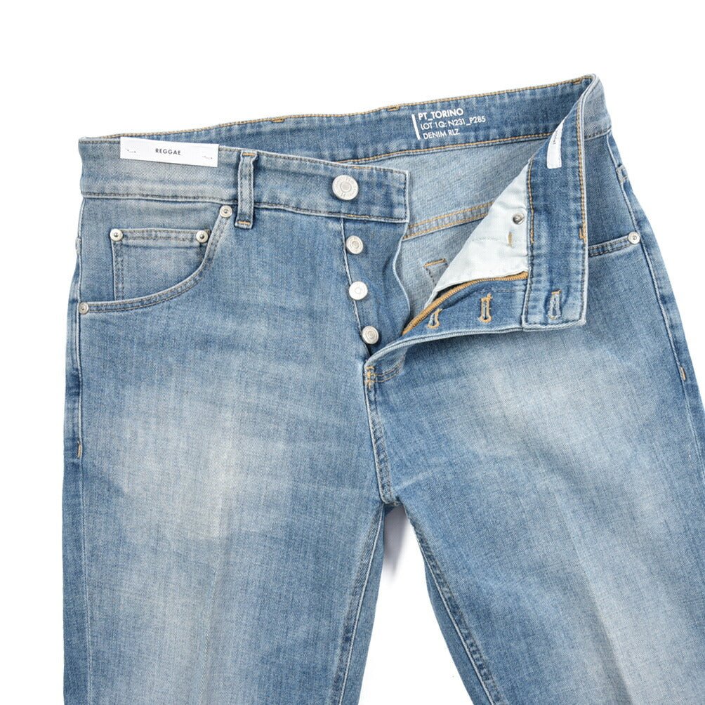 PT TORINO DENIM "REGGAE" ストレッチデニム テーパードジーンズ ライトブルー 30 | GUARDAROBA MILANO OFFICIAL STORE