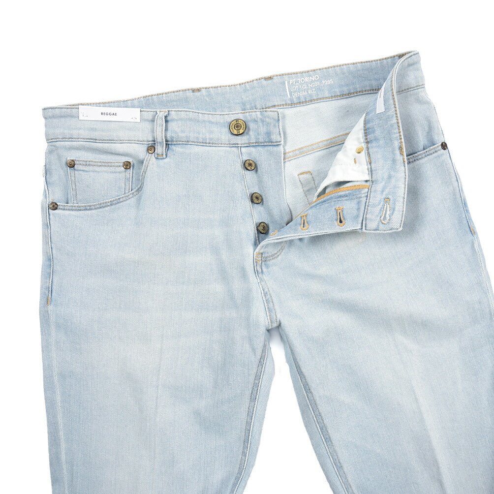 PT TORINO DENIM / "REGGAE" ストレッチデニム テーパードジーンズ ライトブルー 34 | GUARDAROBA MILANO OFFICIAL STORE