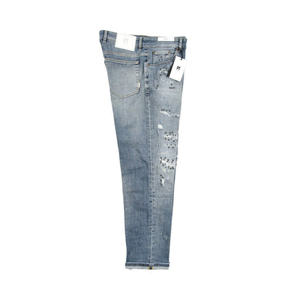 PT TORINO DENIM / "REGGAE" ストレッチデニム テーパードジーンズ / ダメージ加工 ブルー 32 | GUARDAROBA MILANO OFFICIAL STORE