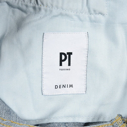 PT TORINO DENIM / "REGGAE" ストレッチデニム テーパードジーンズ / ダメージ加工 ブルー 32 | GUARDAROBA MILANO OFFICIAL STORE
