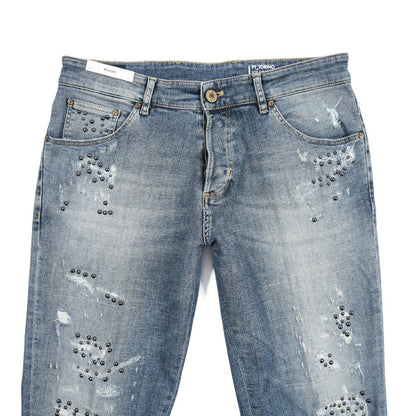 PT TORINO DENIM / "REGGAE" ストレッチデニム テーパードジーンズ / ダメージ加工 ブルー 32 | GUARDAROBA MILANO OFFICIAL STORE