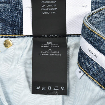 PT TORINO DENIM / "REGGAE" ストレッチデニム テーパードジーンズ / ダメージ加工 ブルー 32 | GUARDAROBA MILANO OFFICIAL STORE