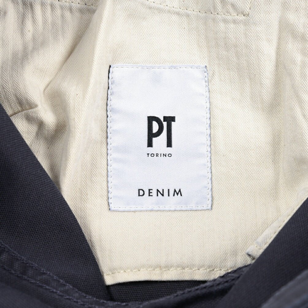 PT TORINO DENIM "REGGAE" リヨセル混コットン ストレッチテーパードパンツ ネイビー(0340) 31 | GUARDAROBA MILANO OFFICIAL STORE