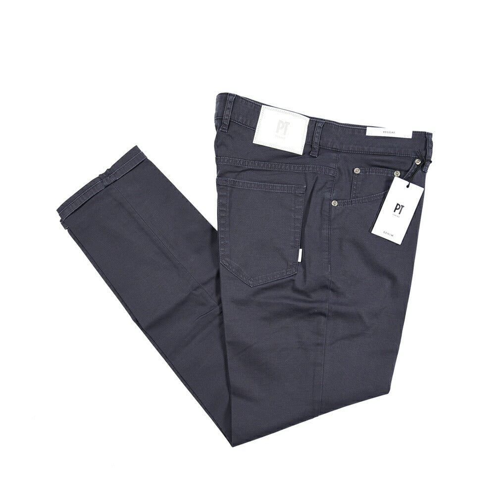 PT TORINO DENIM "REGGAE" リヨセル混コットン ストレッチテーパードパンツ ネイビー(0340) 31 | GUARDAROBA MILANO OFFICIAL STORE
