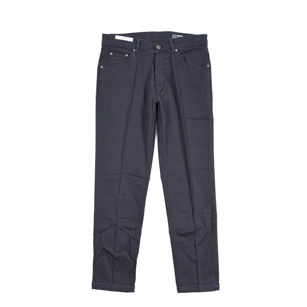 PT TORINO DENIM "REGGAE" リヨセル混コットン ストレッチテーパードパンツ ネイビー(0340) 31 | GUARDAROBA MILANO OFFICIAL STORE