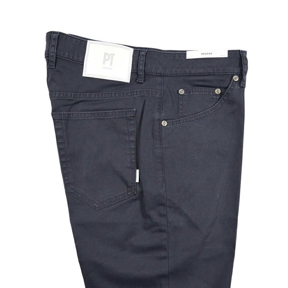 PT TORINO DENIM "REGGAE" リヨセル混コットン ストレッチテーパードパンツ ネイビー(0340) 31 | GUARDAROBA MILANO OFFICIAL STORE