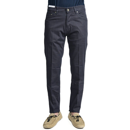 PT TORINO DENIM "REGGAE" リヨセル混コットン ストレッチテーパードパンツ ネイビー(0340) 31 | GUARDAROBA MILANO OFFICIAL STORE