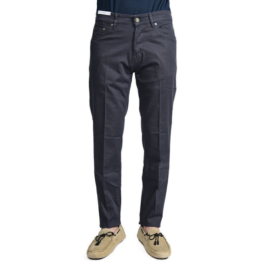 PT TORINO DENIM "REGGAE" リヨセル混コットン ストレッチテーパードパンツ ネイビー(0340) 31 | GUARDAROBA MILANO OFFICIAL STORE