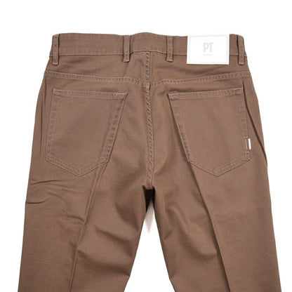 PT TORINO DENIM "REGGAE" リヨセル混コットン ストレッチテーパードパンツ ブラウン 30 | GUARDAROBA MILANO OFFICIAL STORE