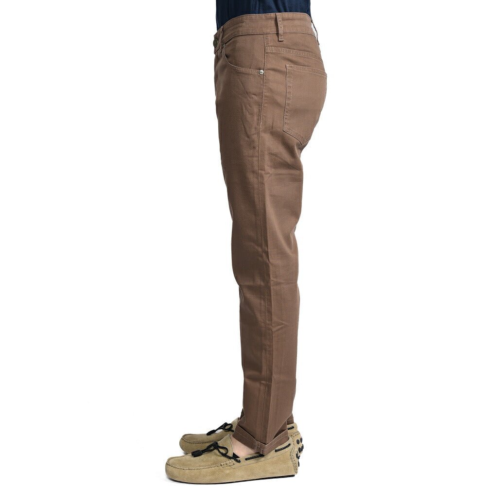 PT TORINO DENIM "REGGAE" リヨセル混コットン ストレッチテーパードパンツ ブラウン 30 | GUARDAROBA MILANO OFFICIAL STORE