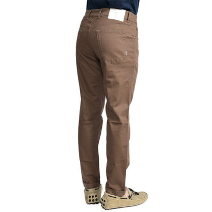 PT TORINO DENIM "REGGAE" リヨセル混コットン ストレッチテーパードパンツ ブラウン 30 | GUARDAROBA MILANO OFFICIAL STORE